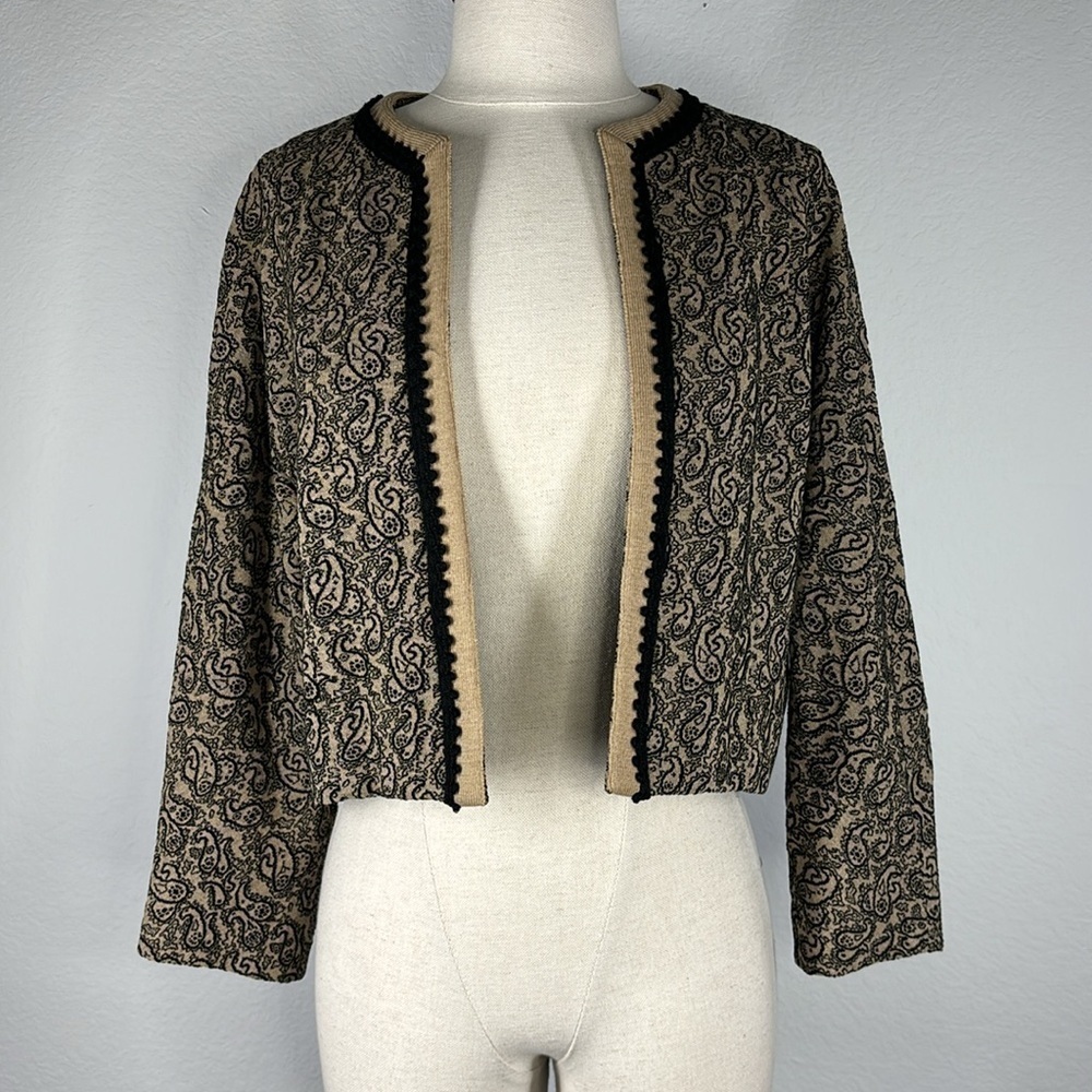 Vintage Bernath @ Co pure virgin wool paisley bolero with flaws